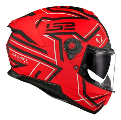 Capacete LS2 FF808 Stream II Maze com Óculos Solar Interno Laranja Preto Fosco