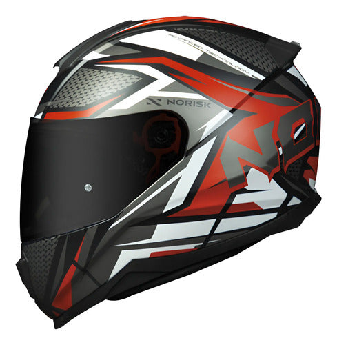 Capacete Norisk Razor Sharp Preto Vermelho Fosco