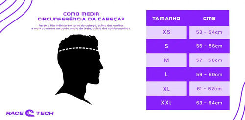 Capacete Race Tech Sector Solid Branco Brilhante