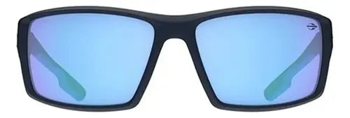 Óculos De Sol Mormaii Solar Joaca 4 Azul Fosco Com Detalhes Azuis Lente Espelhada Azul Curvado