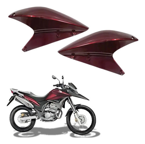 Par de Aletas Abas do Tanque Superiores Paramotos Honda Xre 300 2010 a 2012 Vermelho Perolizado