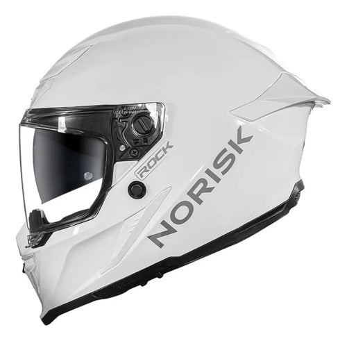 Capacete Norisk Rock Solid com Óculos Solar Interno e 2 Viseiras Branco Brilhante