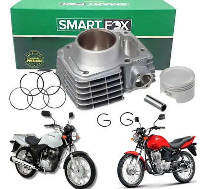 Kit Cilindro Pistão e Anéis Smartfox Honda Cg 125 Fan Cargo 2009 a 2013