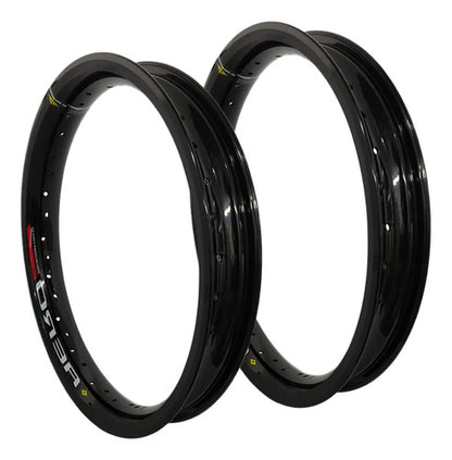 Par de Aros de Roda Aero Monaco Honda Cg 125 150 160 Titan Fan Start 18x60 e 18x70 Preto Brilhante