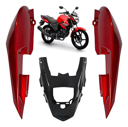 Rabeta Lateral Completa Paramotos Yamaha Fazer 150 2014 a 2024 Vermelho Metálico