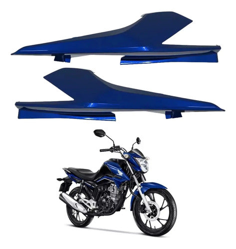 Par de Rabetas Laterais Paramotos Honda Cg 160 Titan 2016 a 2024 Azul