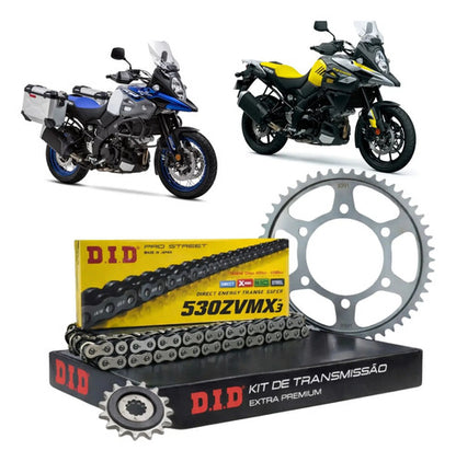 Kit Relação DID Premium com Retentor Suzuki V-Strom 1000 2014 em diante 525VX3 120L 42/17T