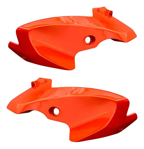 Par de Carenagens Laterais do Farol Paramotos Yamaha Factor 150 2016 a 2017 Laranja Metálico