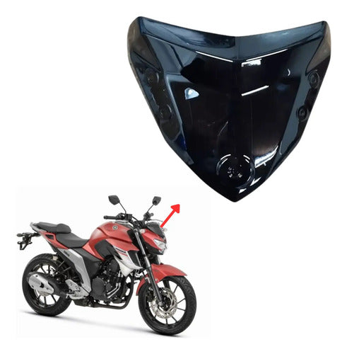 Capa Superior do Farol Paramotos Yamaha Fazer Fz25 250 2018 a 2021 Preto Brilhante