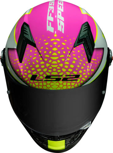 Capacete LS2 FF358 Speedy Branco Rosa Brilhante