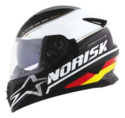 Capacete Norisk FF302 Soul II Grand Prix Alemanha com Óculos Solar Interno Branco