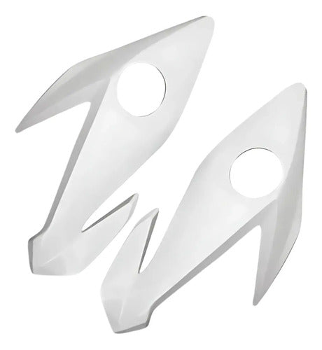 Par de Carenagens Laterais do Farol Paramotos Honda Cg 160 Titan 2022 a 2024 Branco Perolizado