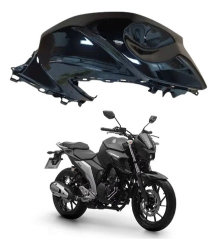 Carenagem Capa do Tanque Direita Yamaha Fazer Fz25 250 2018 a 2024 Preto Brilhante