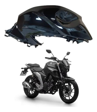 Carenagem Capa do Tanque Direita Yamaha Fazer Fz25 250 2018 a 2024 Preto Brilhante