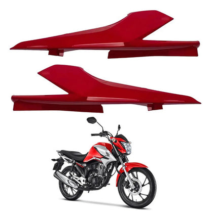 Par de Rabetas Laterais Paramotos Honda Cg 160 Titan 2022 a 2023 Vermelho Marrakesh
