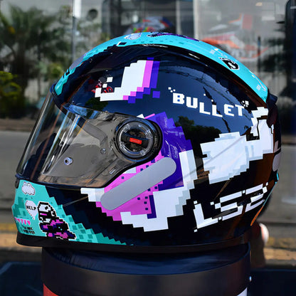Capacete LS2 FF358 Bullet Preto Azul Brilhante