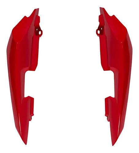 Par de Rabetas Laterais Paramotos Yamaha Factor 150 2016 a 2024 Vermelho Metálico