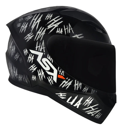 Capacete ASX City Fun Preto Branco Brilhante