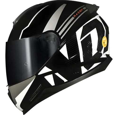 Capacete Norisk Razor Full Preto Branco Brilhante