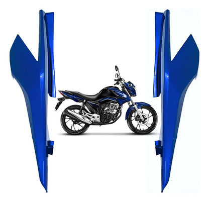 Par de Rabetas Laterais Paramotos Honda Cg 160 Titan 2016 a 2024 Azul Caraíva
