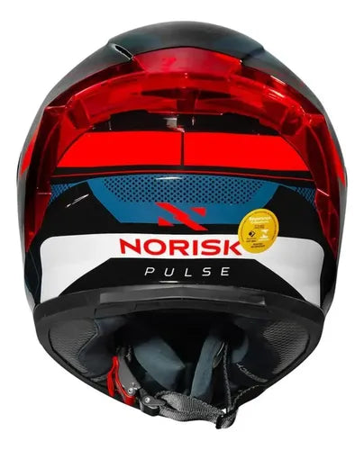 Capacete Norisk Flow Pulse com 2 Viseiras e Spoiler Azul Vermelho