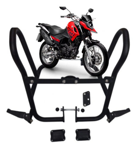 Protetor de Motor com Pedaleira Chapam Yamaha Crosser 150 2025 em diante Preto Fosco