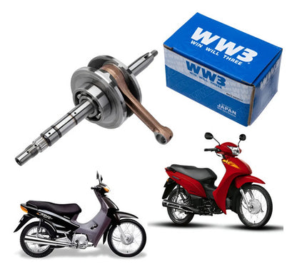 Virabrequim com Biela e Rolamentos WW3 Honda Biz 100 1998 a 2005 C100 Dream 1998