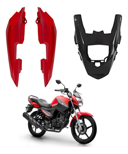 Rabeta Lateral Completa Paramotos Yamaha Factor 150 2018 Vermelho