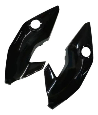 Par de Bananinhas Carenagens Laterais do Farol Paramotos Honda Cg 150 160 Fan Start Preto Brilhante
