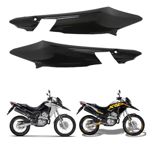 Par de Rabetas Laterais Paramotos Honda Xre 300 2010 a 2018 Preto Brilhante