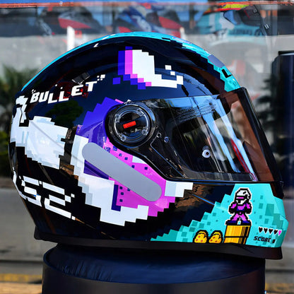Capacete LS2 FF358 Bullet Preto Azul Brilhante
