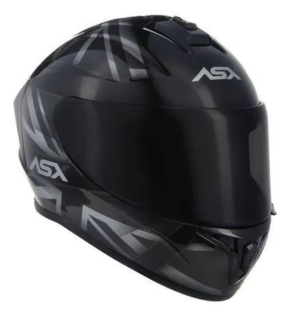 Capacete ASX Draken UK Preto Cinza Fosco