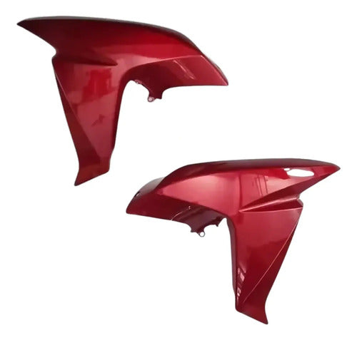 Par de Aletas Abas do Tanque Paramotos Honda Xre 300 2016 a 2018 Vermelho