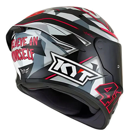 Capacete KYT TT-Course Aleix Espargaro 2018 Fúcsia Cinza Rosa Brilhante