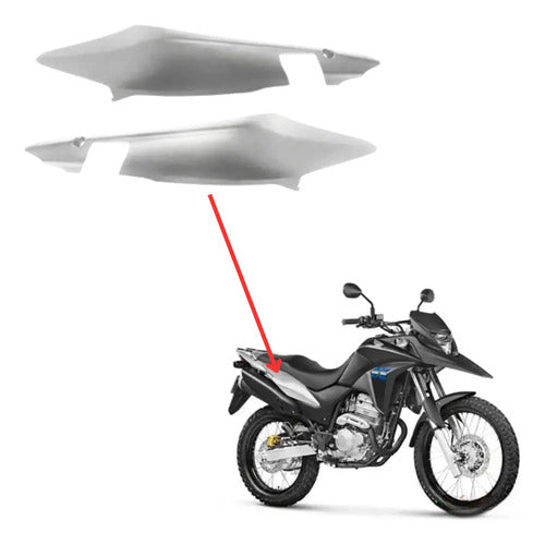Par de Rabetas Laterais Paramotos Honda Xre 300 2013 a 2015 Prata Fosco