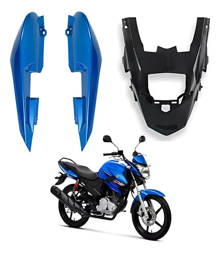 Rabeta Lateral Completa Paramotos Yamaha Fazer 150 2014 a 2015 Azul Metálico