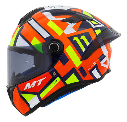 Capacete MT Helmets Targo S Sergio Garcia 2023 Laranja Vermelho Amarelo Brilhante