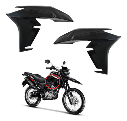 Par de Guias de Ar Abas do Tanque Paramotos Honda Bros 160 2022 a 2024 Preto Brilhante