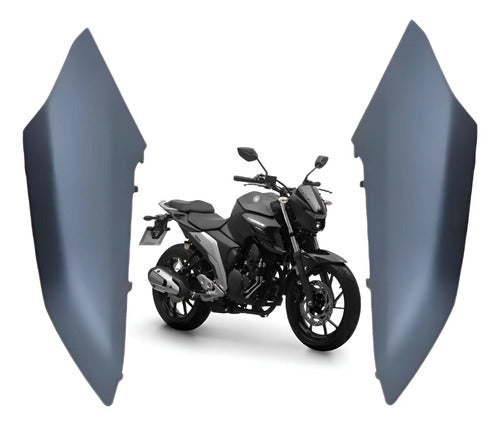 Par de Guias de Ar Abas do Tanque Superiores Paramotos Yamaha Fazer Fz25 250 2018 a 2025 Preto Fosco