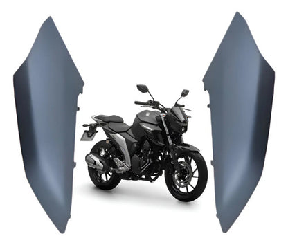 Par de Guias de Ar Abas do Tanque Superiores Paramotos Yamaha Fazer Fz25 250 2018 a 2025 Preto Fosco