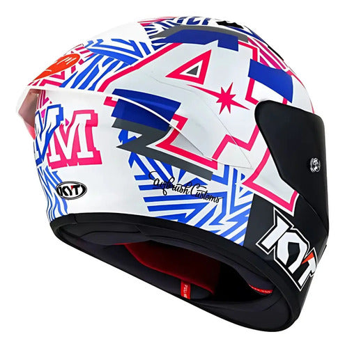 Capacete KYT NZ-Race Espargaro 2022 com Spoiler Branco Brilhante