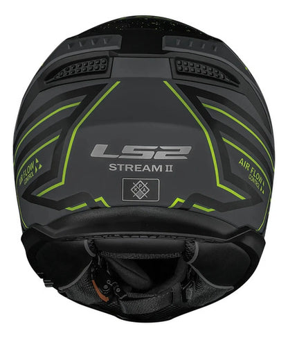 Capacete LS2 FF808 Stream II Maze com Óculos Solar Interno Cinza Preto Fosco