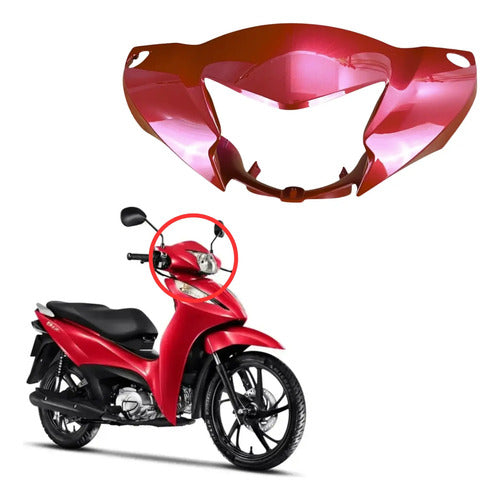 Capa do Farol Paramotos Honda Biz 125 2025 a 2026 Vermelho Pimenta