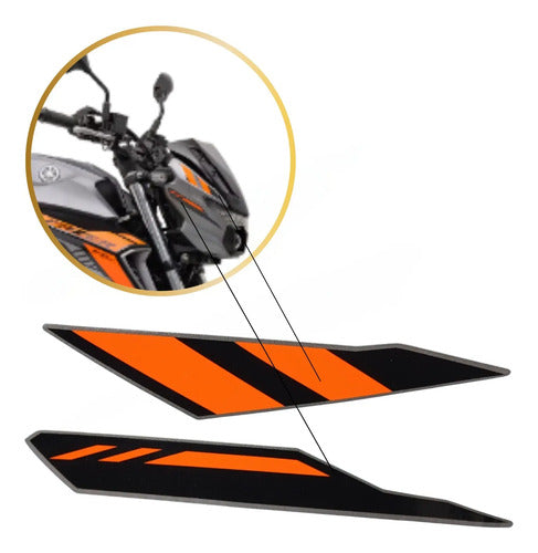 Adesivo da Bananinha Carenagem Lateral do Farol Direita Yamaha Fazer Fz25 250 2025 Cinza