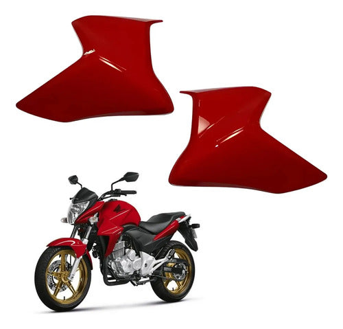 Par de Guias de Ar Abas do Tanque Paramotos Honda Cb 300r 2009 em diante Vermelho