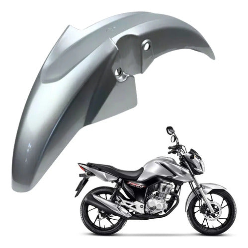 Paralama Dianteiro sem Suporte Paramotos Honda Cg 160 Fan 2022 a 2024 Prata