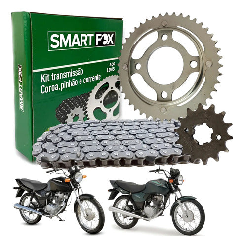 Kit Relação Smartfox sem Retentor Honda Cg 125 Titan Fan 428H 116L 44/14T