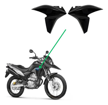 Par de Aletas Abas do Tanque Paramotos Honda Xre 300 2013 a 2015 Preto Brilhante
