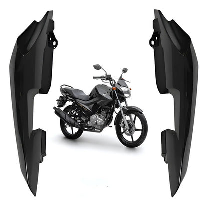 Par de Rabetas Laterais Paramotos Yamaha Factor 150 2016 a 2024 Preto Metálico