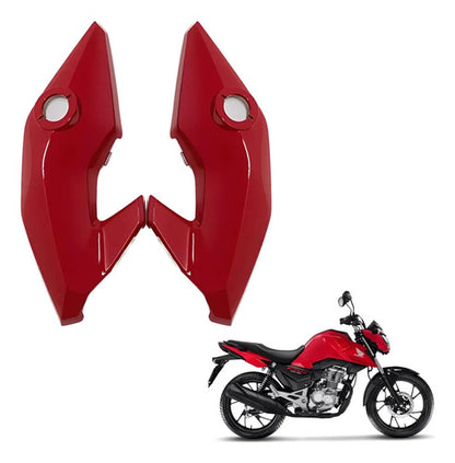 Par de Carenagens Laterais do Farol Paramotos Honda Cg 160 Fan Start 2016 a 2019 Vermelho Maceió